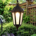 Classic Victorian Hanging Garden Lantern Coach Outdoor Lamp Light Black E27 IP44