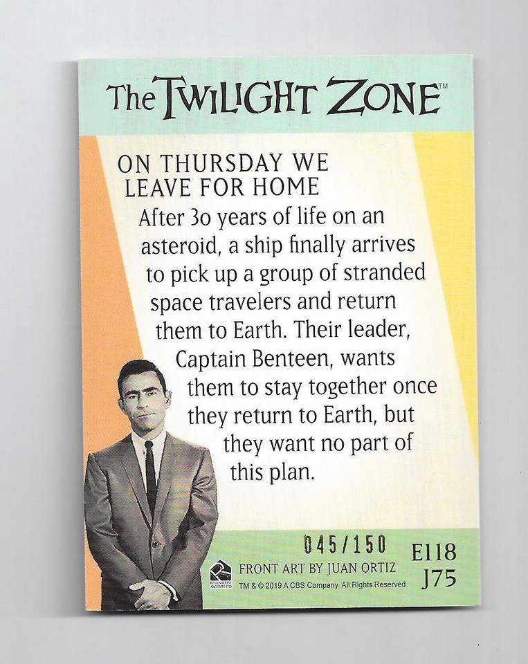 Twilight Zone Archives Parallel Gold Facsimile Signature E118 J75 045/ ...