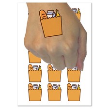 Groceries Grocery Store Icon Temporary Tattoo Water Resistant Fake Body Art Set