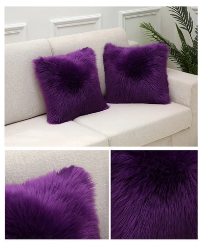 Luxury Faux Wool Plush Soft Fluffy Cushion Cover Pillow Cases Sofa Home Decor AA - Picture 8 of 39