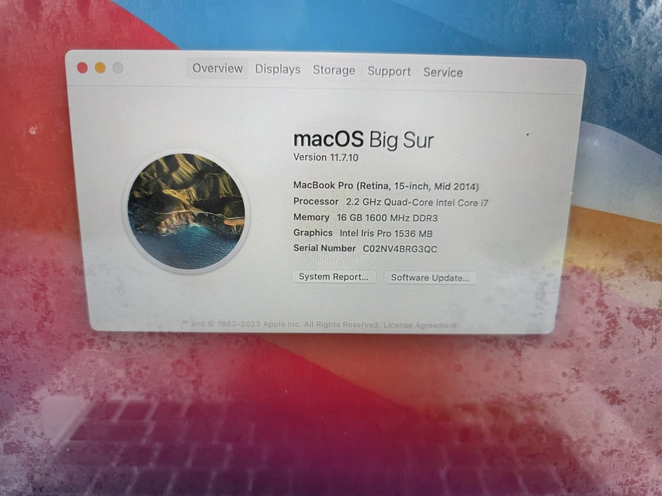 Apple MacBook Pro Retina 15" A1398 2.2GHz Core i7 16GB RAM 256GB SSD Mid 2014 - Image 3 of 4