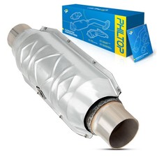 PHILTOP 1PC High Flow 2.5" Catalytic Converter Stainless Steel Catalytic Convert