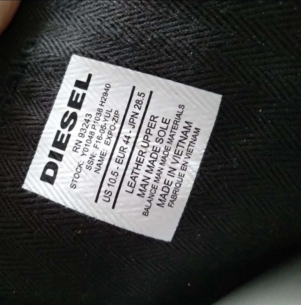 Diesel EXPO ZIP MID TOP Leather Sneakers US 10.5 UK9.5 EU44