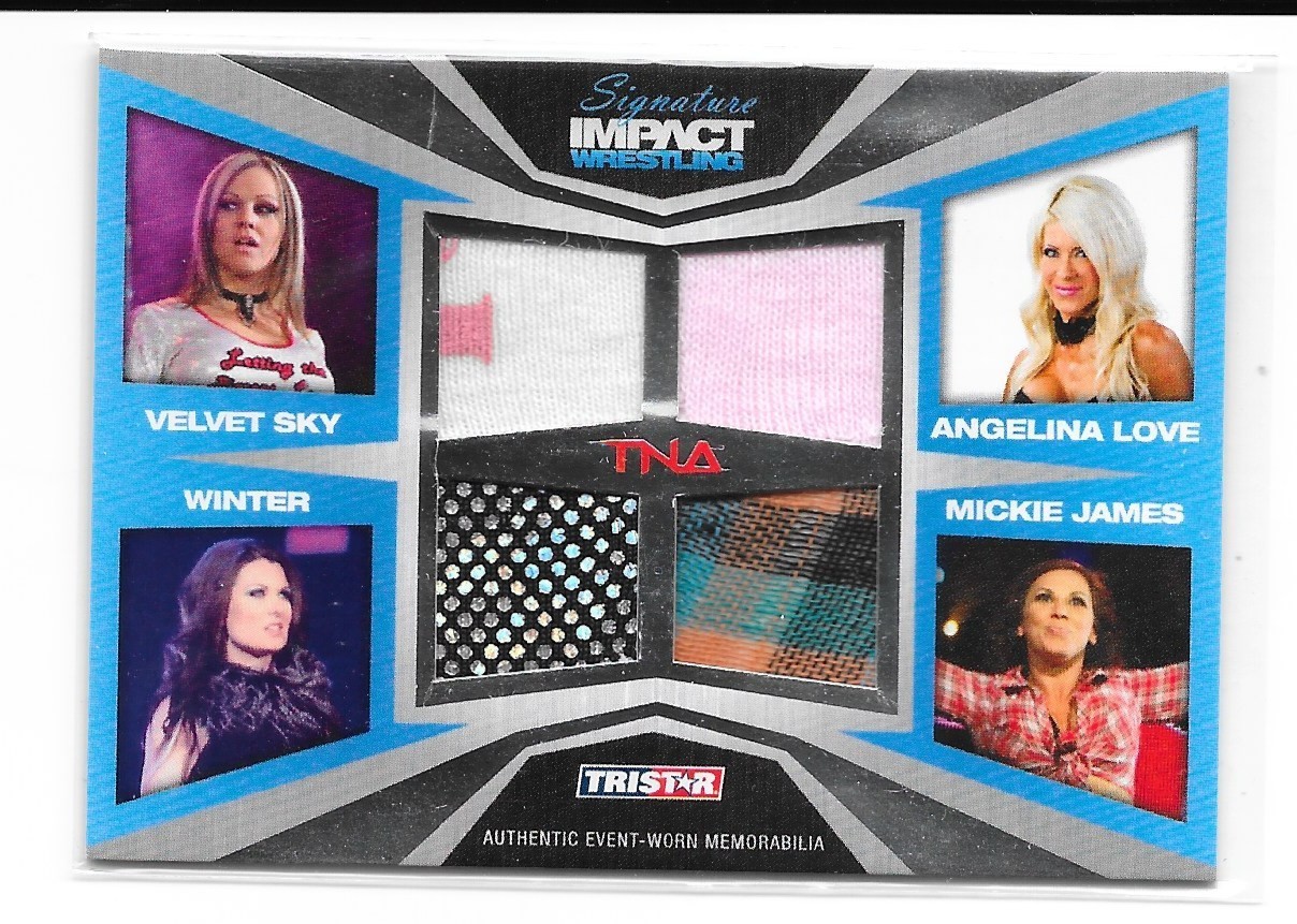 2011 Tristar TNA Velvet Sky Mickie James Love QUAD Event Worn Relic Jersey /199
