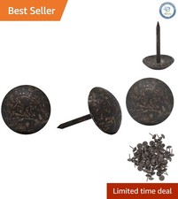 High-Quality Upholstery Tacks: 100 Dark Antique Brass Decorative Nails, 7/16''