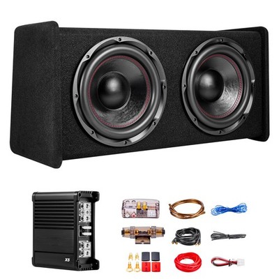 Uimoso Subwoofer Bass Package 12'' 490W RMS Dual Car Audio Subwoofer Amp Wiring