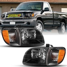For 2000-2004 Toyota Tundra Regularaccess Cab Headlights Black Left Right Side