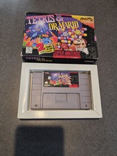 Tetris & Dr. Mario SNES Nintendo - Game  and Box /w CardBoard Insert ONLY