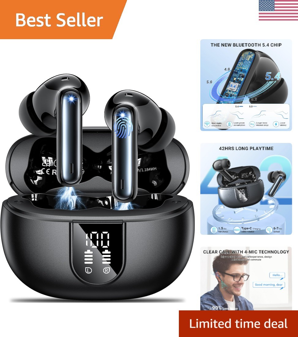 Bluetooth 5.3 Headphones Hifi Stereo 42h Playback In Ear Wit