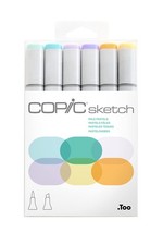 Copic Sketch Alcohol Markers, 6 Color Dual Tip Art Marker Set Blendable Br...