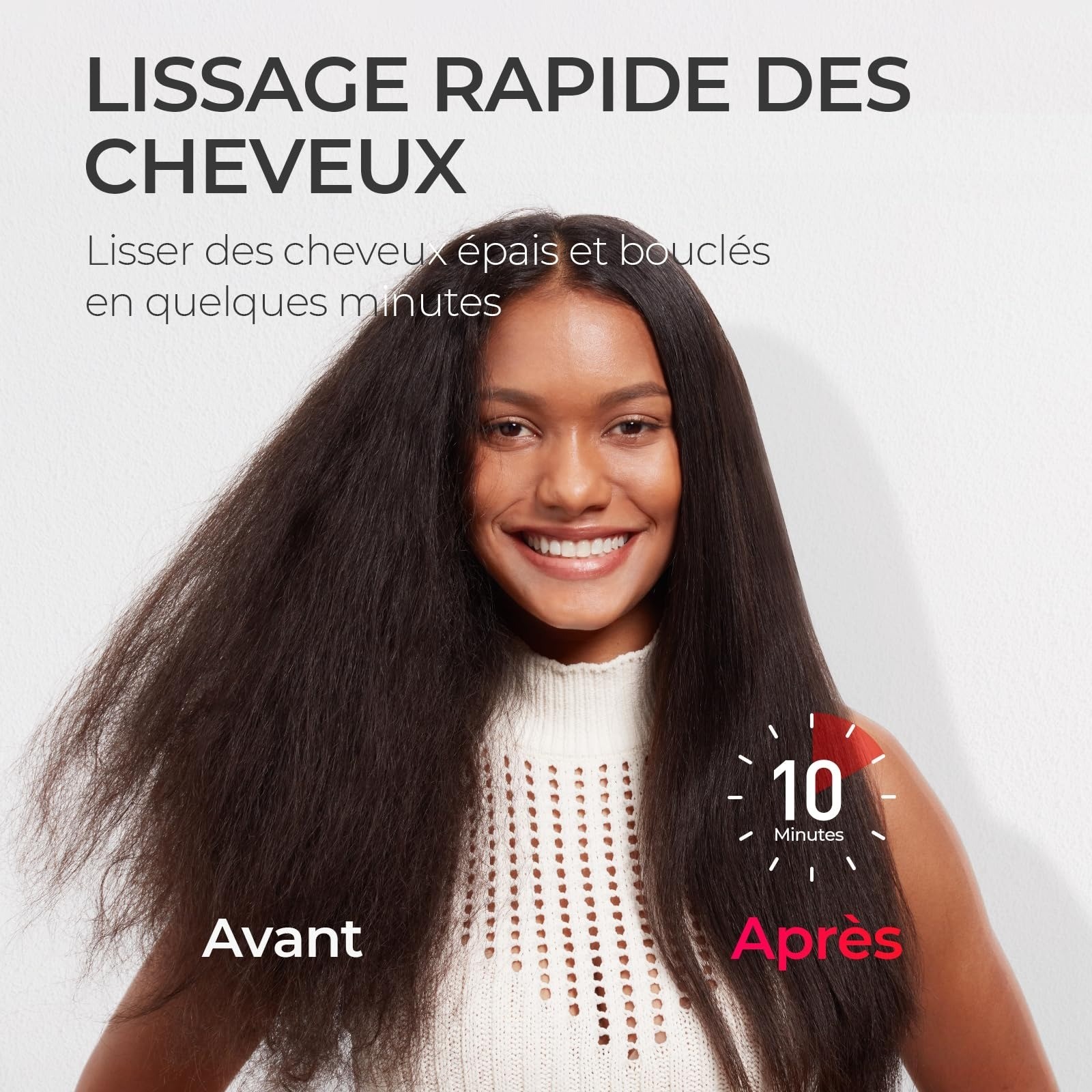 brosse lissante ionique professionnelle – vue détaillée