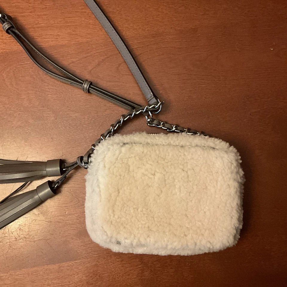 NUEVO MICHAEL KORS JET SET PIEL DE OVEJA NATURAL + CUERO GRIS, BORLA, BANDOLERA  Foto 3 de 4