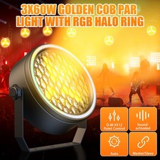 Golden COB Par Can Stage Light DJ Lighting LED Audience Blinder Disco Party 180W