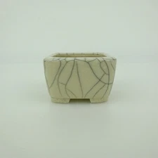 Japanese Bonsai Pot 4.5 cm White Square Cactus Plants Botanical