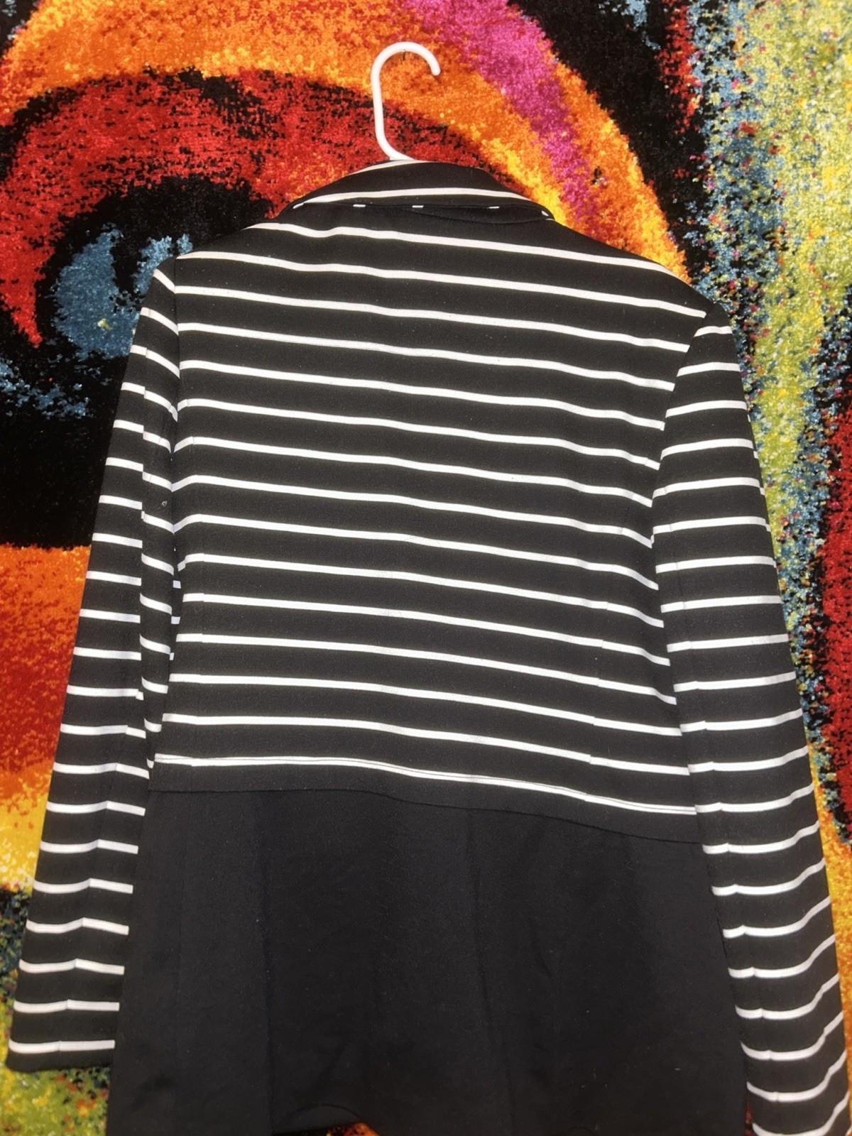 Grace Elements Black White Striped Lined Mid-Leng… - image 3