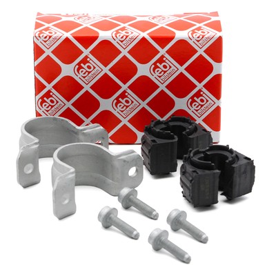 2x febi Stabilisatorlager + Halter für VW GOLF 5 6 PASSAT B6 B7 TIGUAN hinten