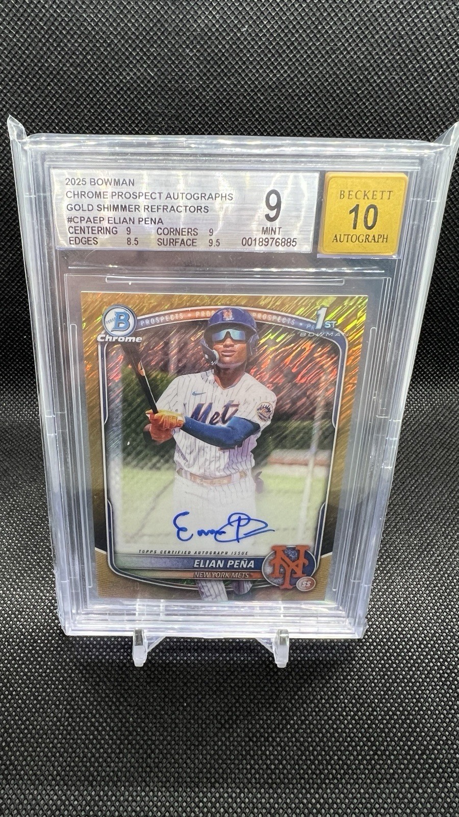2025 Bowman Chrome - Prospect Auto Elian Pena #CPA-EP Gold Shimmer Refractor /50
