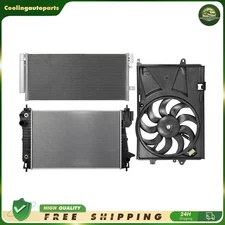 Radiator Condenser & Cooling Fan Assembly For 2012-2020 Chevrolet Sonic 1.4L AT