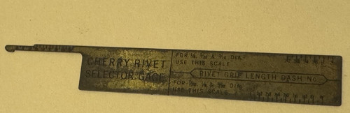 vintage brass  CHERRY RIVET selector gage