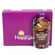 Happy Baby Organics Sweet Potatoes Blueberries Beets Baby Food Pouch x16 -E