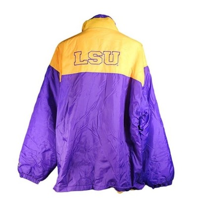 LSU Purple Jacket Gold Fleece Lined Starter Embroidery Gold Accents Sz L