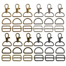 36 Pcs D Rings for Purse, Swivel Clasp Hooks, Slide Buckles, Bag Hardware for...