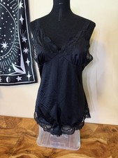 Vintage Illusion M One Piece Lace Detail Bodysuit Boudoir Lingerie