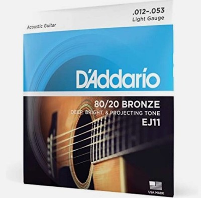   D'Addario EJ11 Light Acoustic Guitar Strings 80/20 Bronze 12-53 