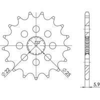 Ritzel P520 - Z17 (DIS.61201) Aprilia 125 Rs - Rs Extrema - Rs Replik