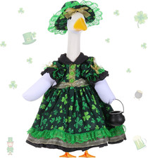 St Patrick'S Day Shamrock Goose Outfit Lawn Porch Goose Clothes for 23" St Patri