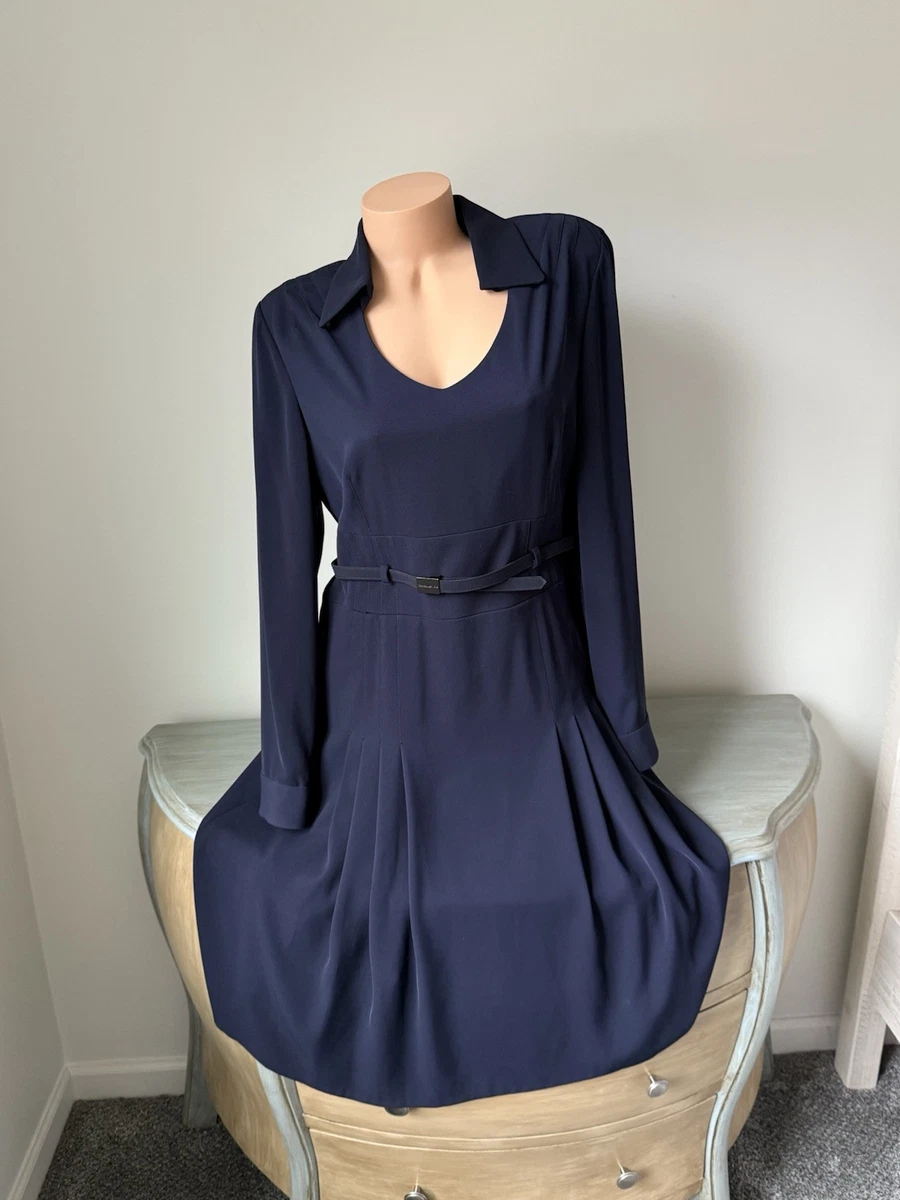 elie tahari blue dress Tie Cotton Midi Dress – Elie Tahari main image 0