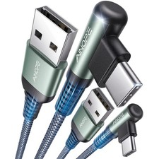 AINOPE USB to C Cable, 2-Pack 3.3FT iPhone 15 Charger 3.3FT 3.3FT, Grey