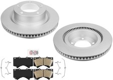 Front Coated Brake Rotors Ceramic Pads Hardware Fits Toyota Tundra 2007-2021