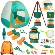 Meland Kids Camping Set with Tent - Toddler Toys for Boys Green