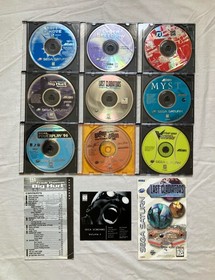 Lot of 10 Sega Saturn Discs Slam Jam 96 Myst NHL Powerplay Big Hurt Bust-a-Move2