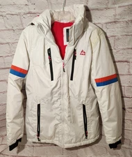 Women's RBX Ski Snow Jacket Coat Size Medium White Snow Skirt Rem Hood Pockets