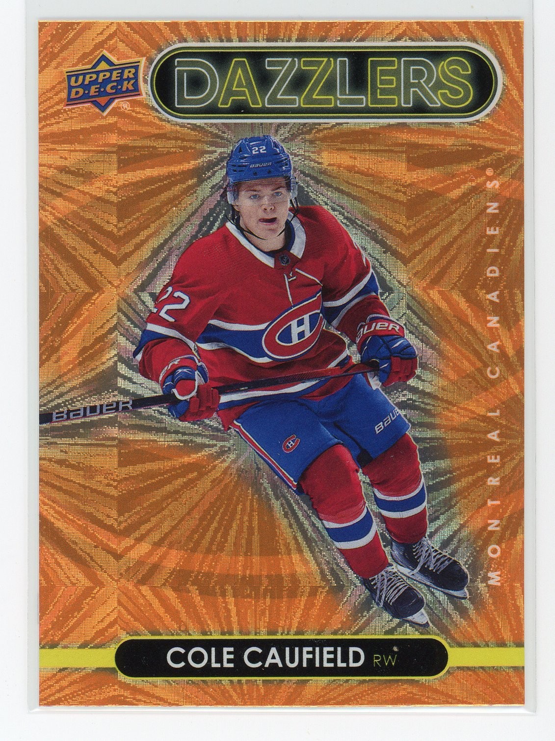 2021-22 Upper Deck Series 1 Dazzlers Orange Cole Caufield #DZ-25 Rookie RC