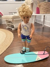 Battat Our Generation 18 Doll Gabe Surfer Boy Doll Blonde Curly Hair Green Eyes