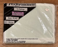 Performance Springs Full Flat Percale Sheet 180 Thread Count Pastels Sage VTG