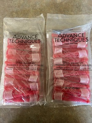 Spiral Hair Rollers Avon Advance Techniques Lot 2X(Pins/Case/12 Curlers) Comfy