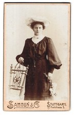 Fotografia Sansone & Co., Stoccarda, Poststraße 5, ritratto bella donna con cappello  