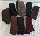 Men's Vintage 70's Necktie And Ascot Tie Lot Wool Bow Brown Red Black Bundle 8