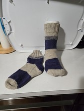 HAND KNIT MEN'S Women's WOOL SOCKS  10" to 11" Foot  QUARTER SOCK