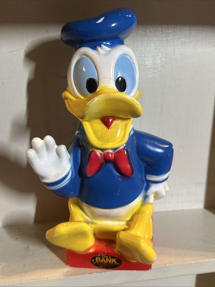 Donald Duck Plastic Character Piggy Bank Blue Yellow White Red ...