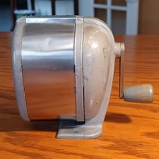 Vintage 1900s Boston Model L Desk Wall Mount Pencil Sharpener Wood Handle Works!