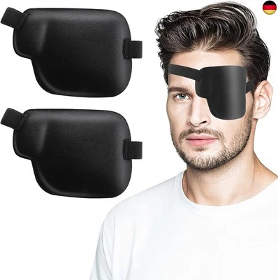 Bewudy 2 Stück Augenklappe Medizinisch, Einzelne Augenklappe Verstellbare