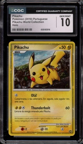 Pokemon Pikachu World Coll. PORTUGUESE Holo CGC 10 Gem Mint