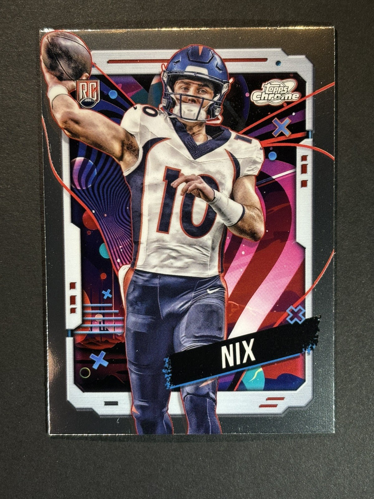 2024 Topps Chrome Cosmic Bo Nix RC Base #127 Denver Broncos Rookie