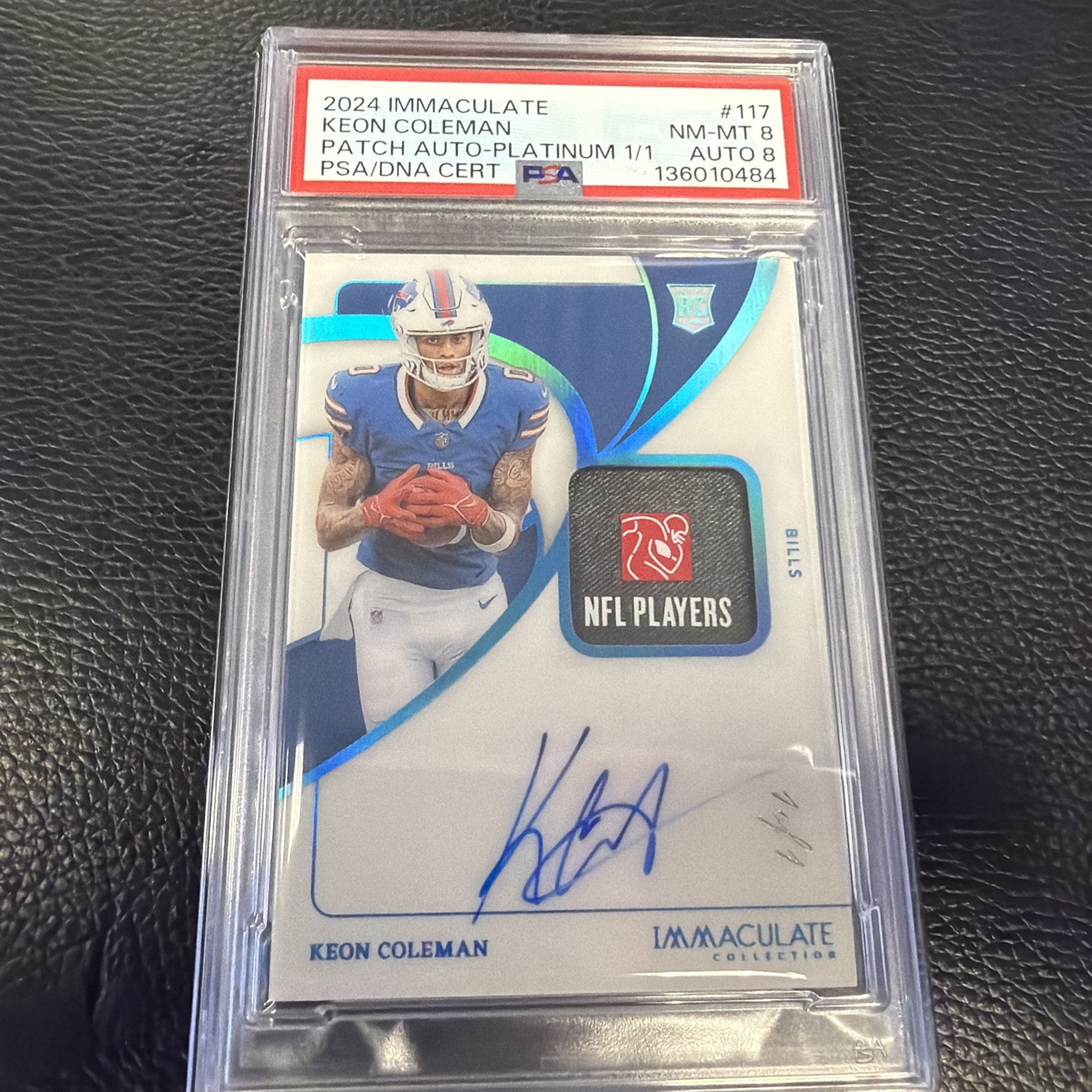 2024 Immaculate Keon Coleman Patch Auto Platinum #1/1