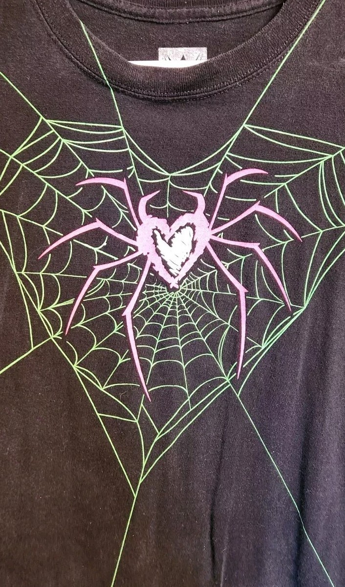 2014 WWE AJ LEE T Shirt Men's L Large Spider Web If I Can't
